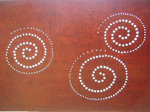 Vintage Japanese Stencil  Swirl  Kimono  Katagami Showa Period