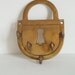 vintage padlock and key hook / 80s brass / home apartment decor