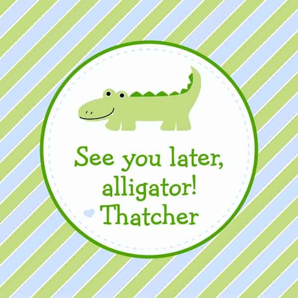 Alligator Pinstripe Favor Tags