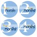 Monthly Onesie Sticker (Boy): Blue with White Block Numbers