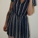 Vintage 80s Sheer Preppy Stripe Shirt Dress