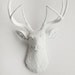 The Templeton - White Ceramic Deer Head- White Deer Antlers Mounted- Faux Head Wall Mount