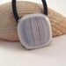Fused Glass Ponytail Holder White Stripes