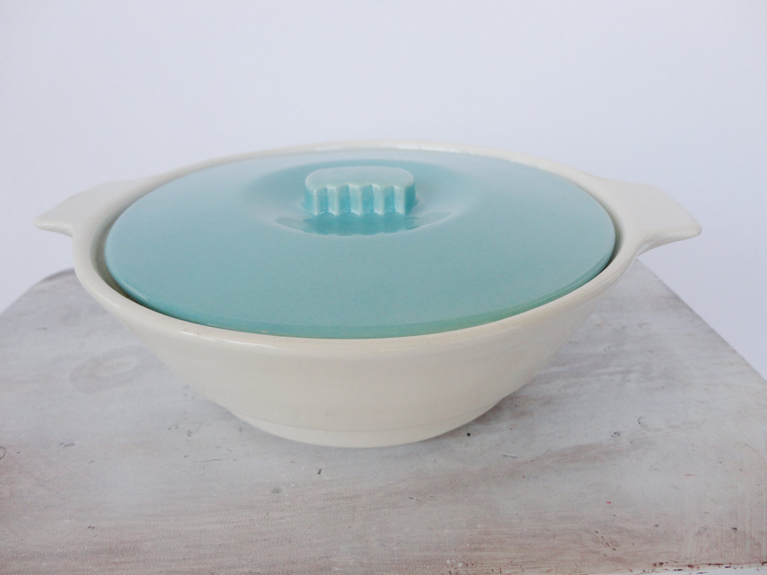 Shawnee Kenwood Turquoise Casserole Dish - Mid Centry