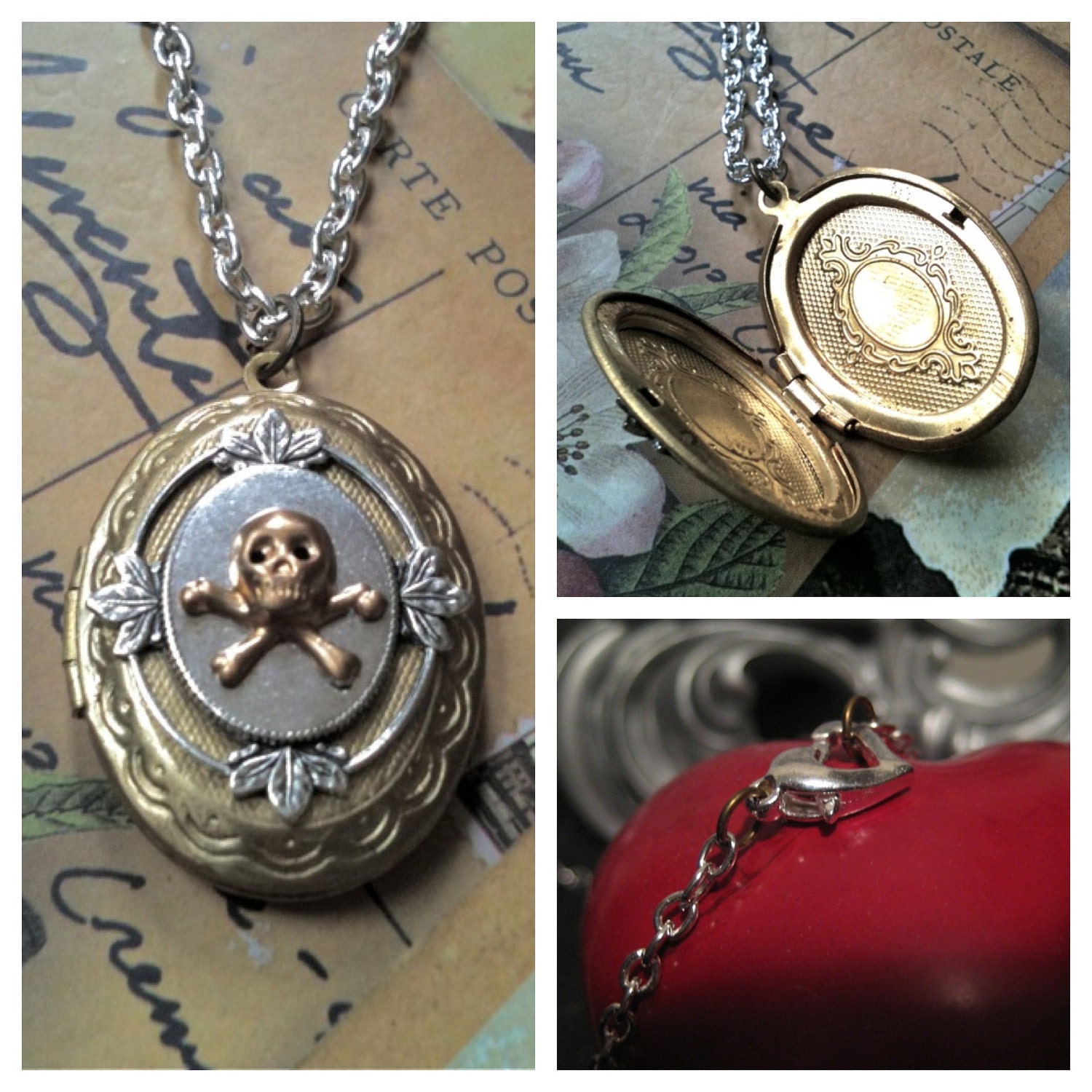 victorian skull locket
