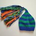 KNiT Baby Boy Hat Newborn Photo Prop Super Tassel Striped CHuCkles Cap Unigender Bright Blue & Kelly Green w Orange In SToCK REaDY 2 SHiP