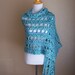 The Comfort Shawl (Light Teal Blue and Lavender )