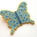 Large Felt Butterfly Brooch, sky blue, sunny yellow, spring