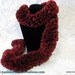 red sparkle ribbon knit scarf