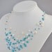 Floating Pearl Necklace - 9 Strands White And Blue Pearl Necklace (FN0190)