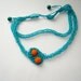 Turquoise necklace crochet necklacewith orange color by vyldanstyl from etsy.com