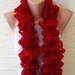 Ruffle scarf knitting red by KnitterPrincess on Etsy from etsy.com