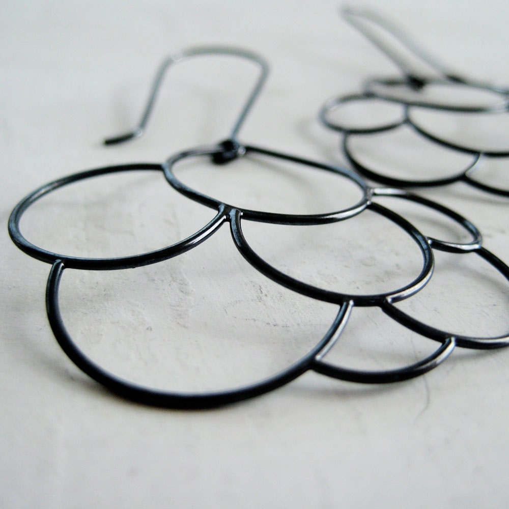 Black Cumulus - Black Cloud Earrings