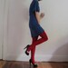 Custom "Vervain" red bamboo knit buttoned gaiters, made to order, warm and gorgeous leggings- Railway Street Clothing