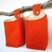 Tangerine Fabric Baskets, Two Reversible Hanging Home Storage