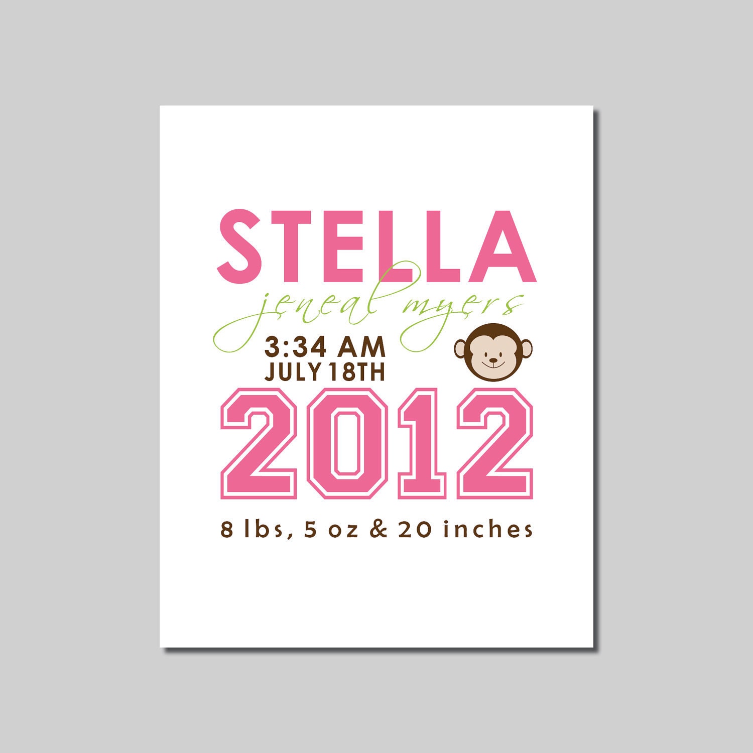 Printable Name Art with Monkey