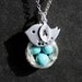 Bird and Nest Necklace Custom  Leaf Initial by smilesophie on Etsy