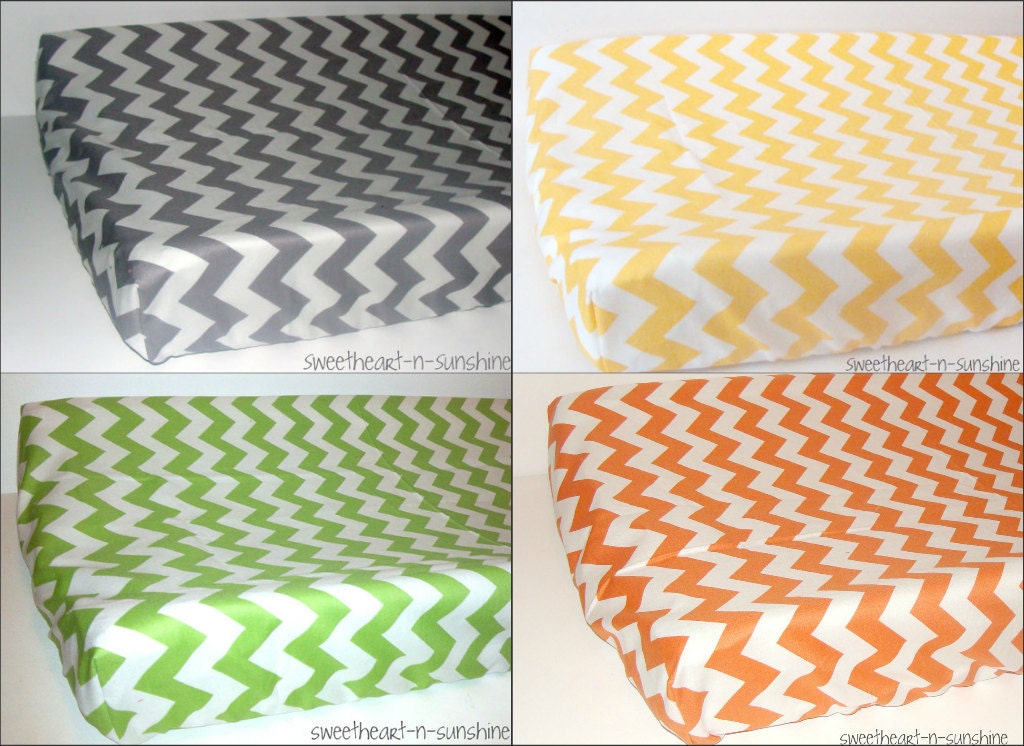 Chevron Contoured Changing Pad Cover- CHOOSE FROM 10 COLORS
