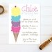 Ice Cream Cone Party Invitations - Sweet and SImple Birthday Party Invites