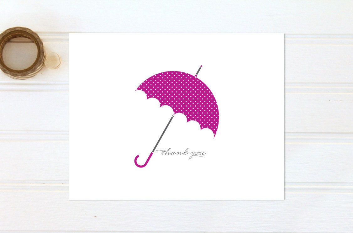 Umbrella Thank You Notes - Bridal or Baby Shower Gift
