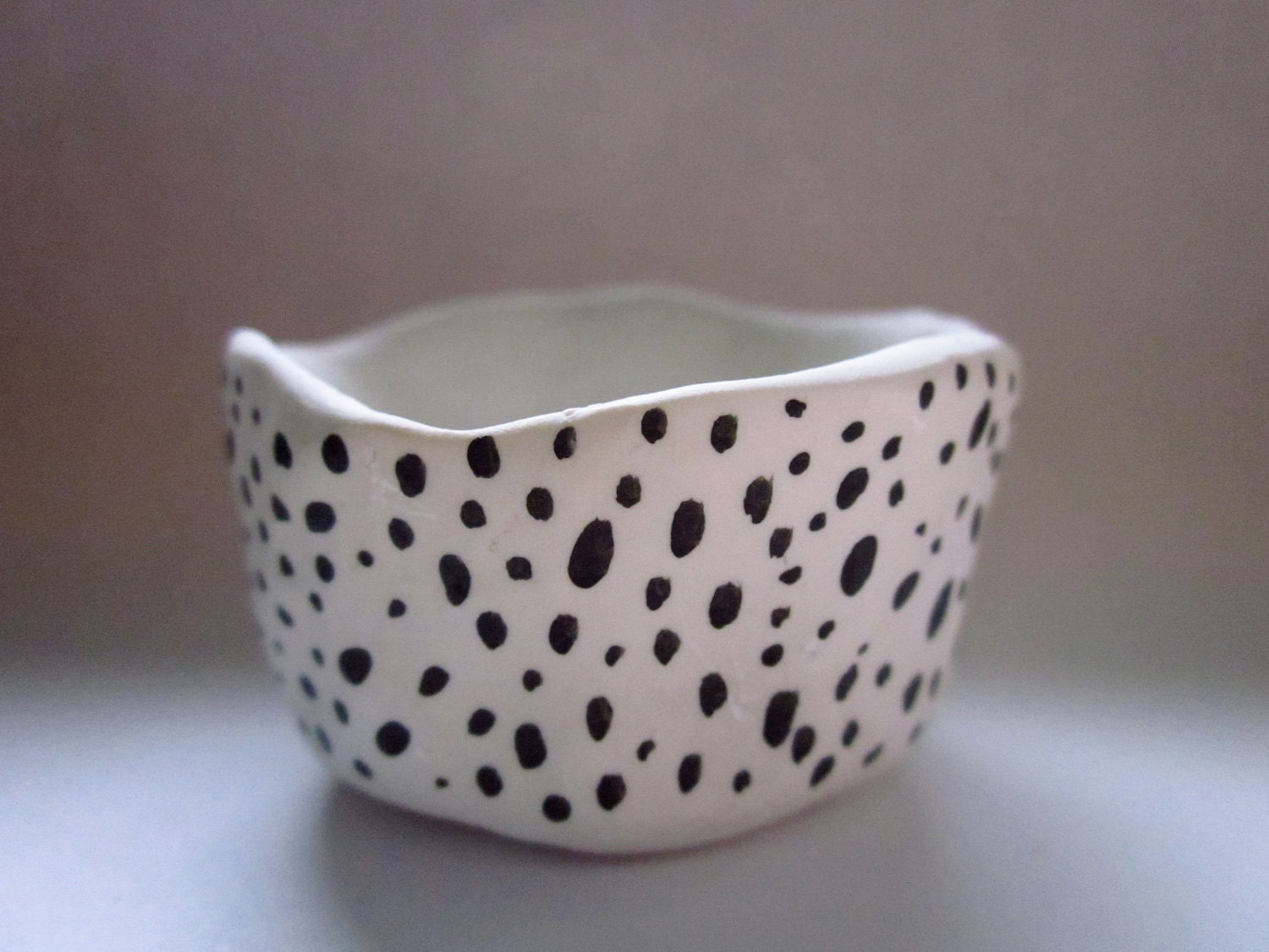 Bowl for One Or Two Small Things - Black and White Dots