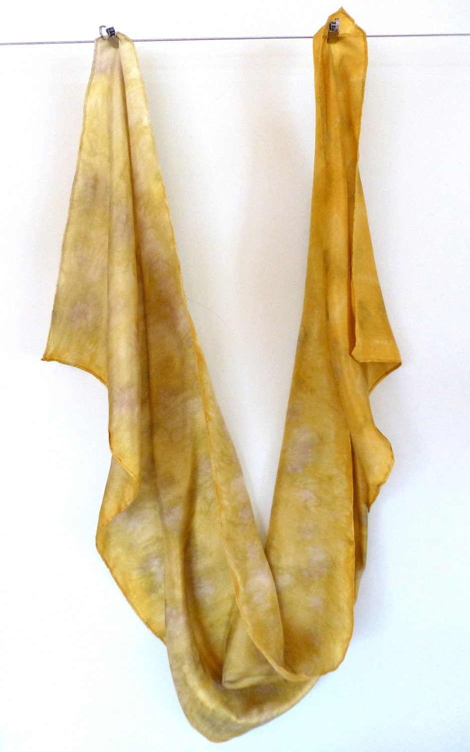 Marigold Scarf - Pure Silk Scarf, Naturally Hand Dyed With Garden Marigolds. Made In Vermont curationnation