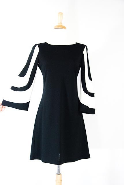 60s Mod Black and White Dress