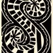 S is for the letter S. Linocut