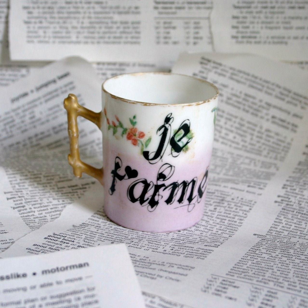 Je T'aime Altered Vintage Teacup