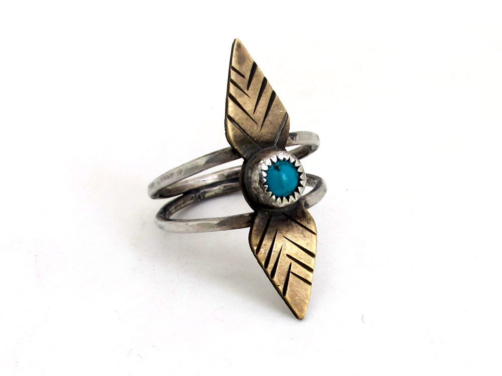 Arrowwood ring-- turquoise