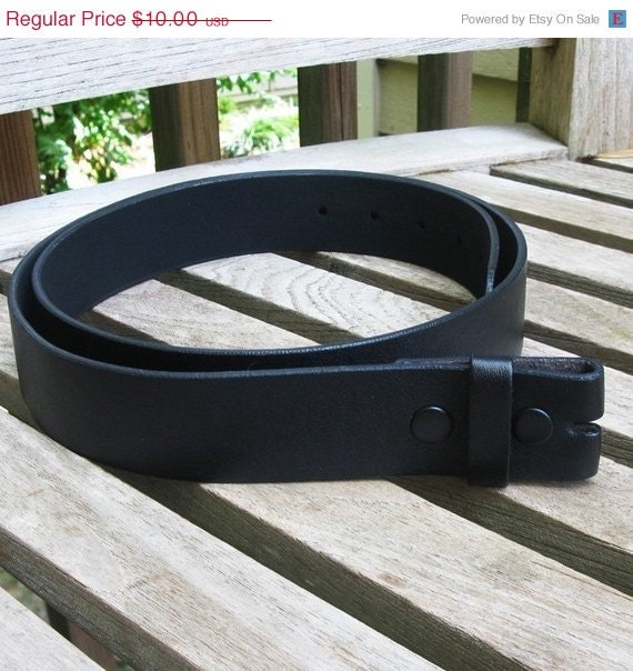 MAY SALE 31% OFF belt blank 1.5 inch wide snap on Black leather Large belt blank for use with flirtbuttons buckles