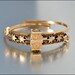 Antique Victorian Garnet Bracelet Gold Fill Star Bangle Engraved Etruscan Vintage Wedding Jewelry