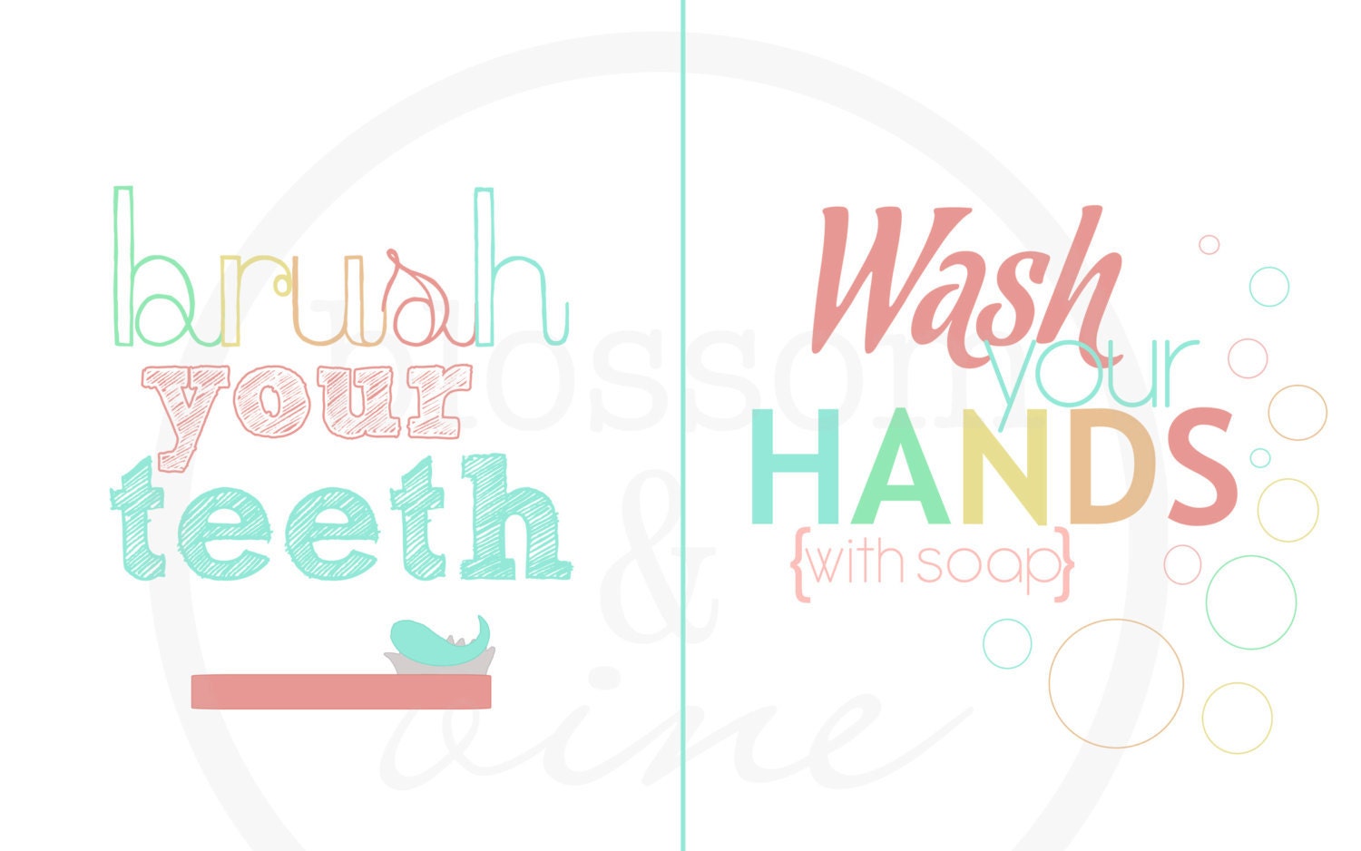 Bathroom Set (set of two prints) 8x10