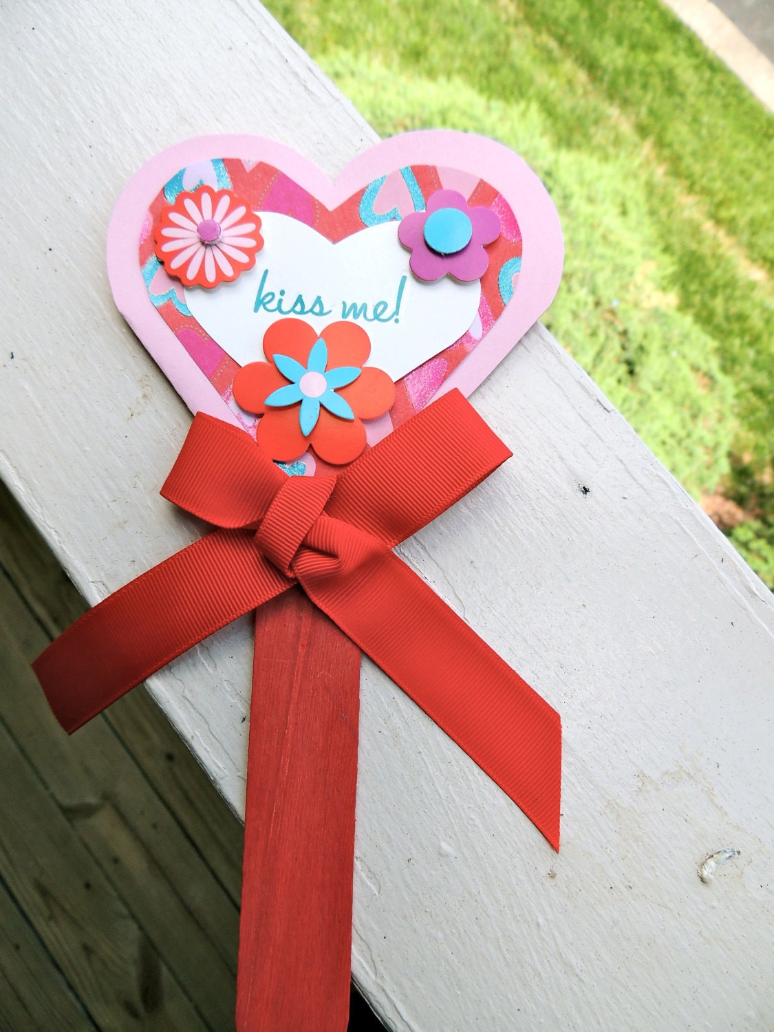 Kiss me, Love, Red greeting card
