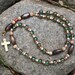 Prayer Beads with Yellow Cross, Glass & Wood Beads