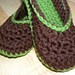 Cute Crochet House ballerina style slippers Chocolate Lime