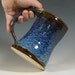 Beer tankard stein, coffee mug cup ceramic, glazed in brown blue cream, handmade by hughes pottery