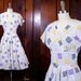 50s 60s dress // white cotton wrap asian print full skirt vintage day dress // size small