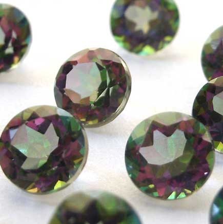 Faceted Gemstones Mystic Topaz Brilliant Cut AAA 5mm FOR TWO