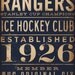 New York Rangers hockey club graphic art artwork archival Giclee print 10 x 20 inches