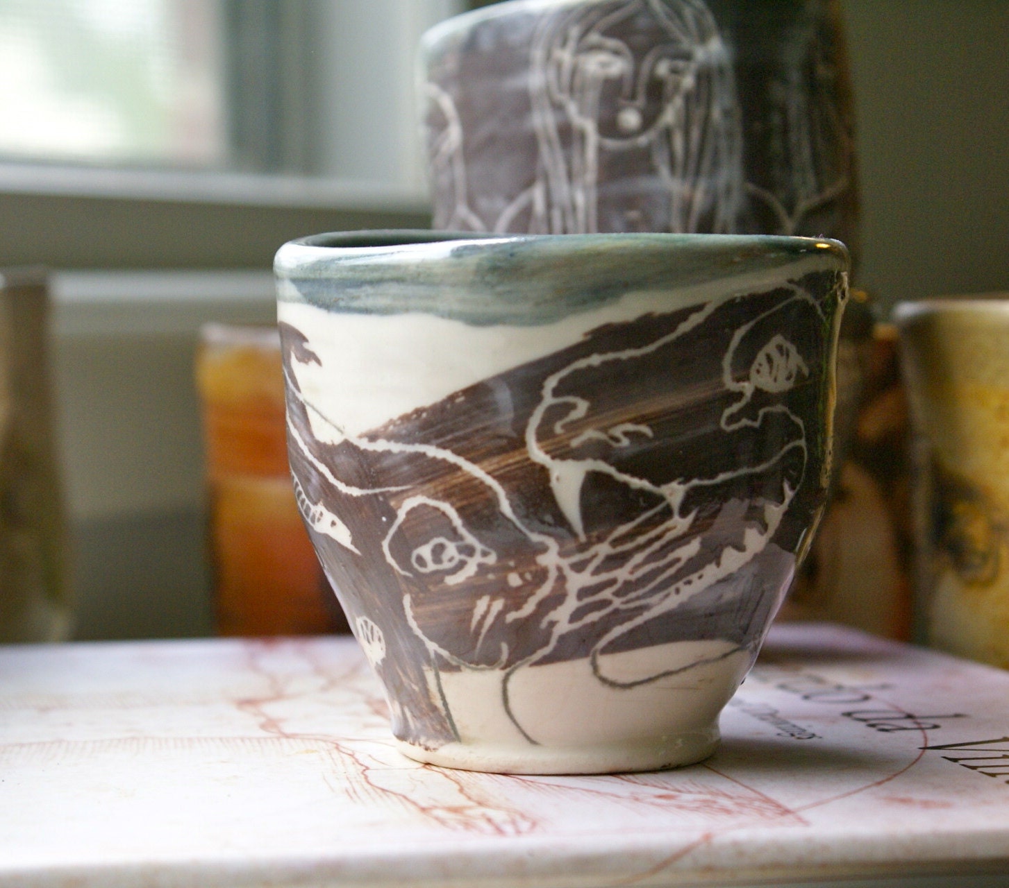 rabbit and snake teacup yunomi