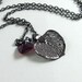 Aspen Leaf Necklace w Red Crystal Heart - Heart of the Forest