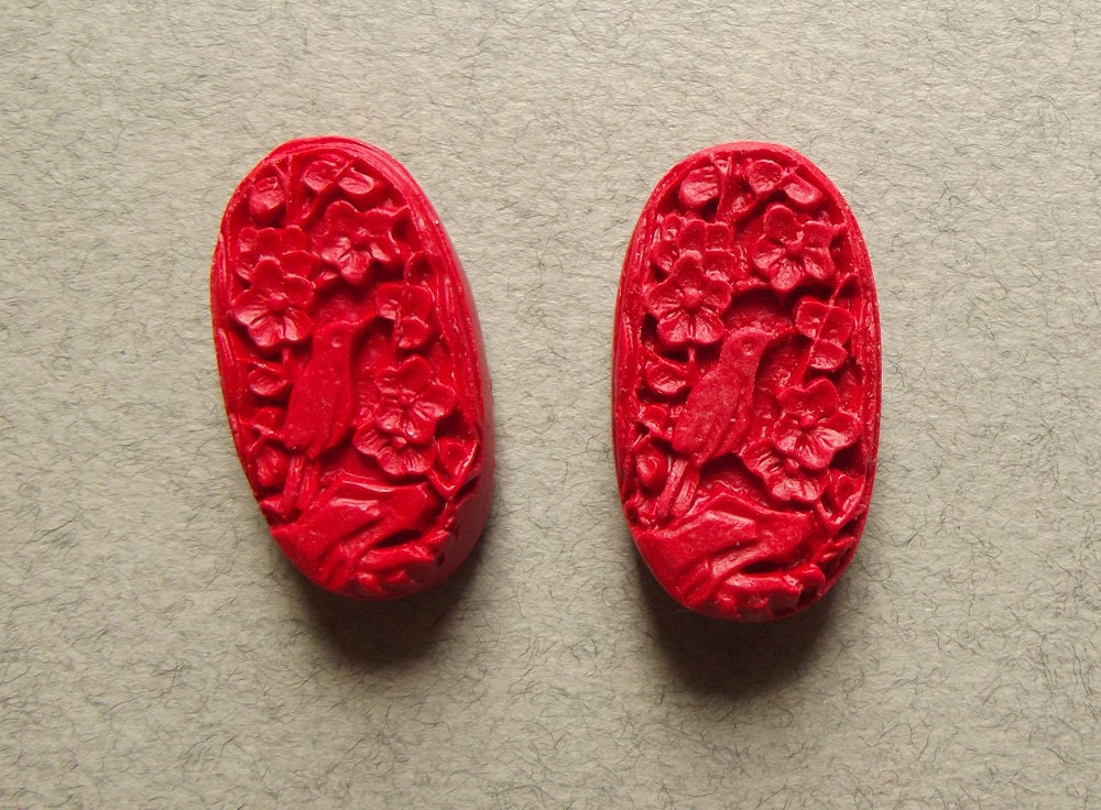 Imitation cinnabar red beads