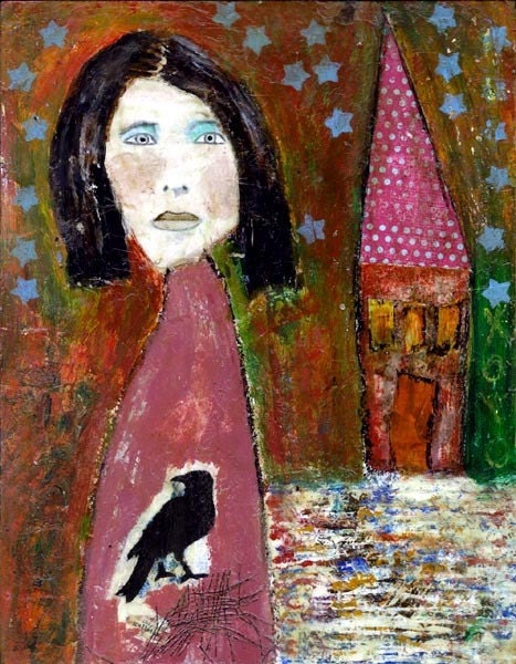 Inside Her Heart - Original Mixed Media Painting