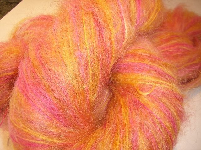 Island Sunset, brushed 2 ply mohair-merino blend