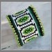 Green Bracelet - Beaded Bracelet - Framed Elegance Cuff