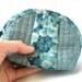 Hand-quilted Patchwork Zipper Purse-Blue Flowers