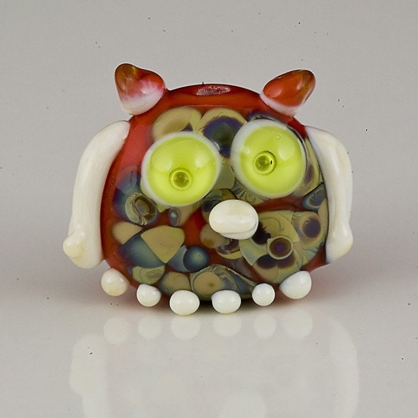 Darla the Owlet Handmade Lampwork Bead