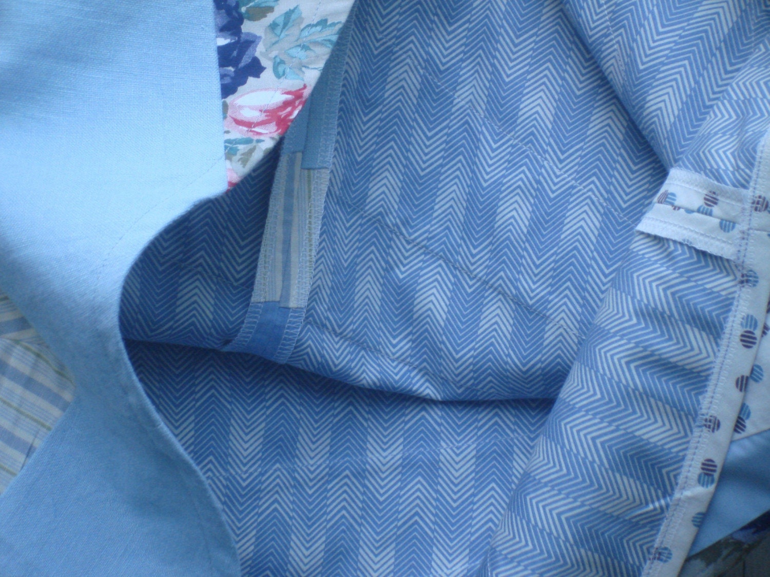 Blue Sunburst Hippie Chic Skirt from Vintage Fabrics, Size 8