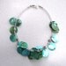 ROUND and ROUND and ROUND Green Mother of Pearl Dangle Anklet with Hanging Shell Disks